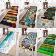 geometric wood grain kitchen mat floor