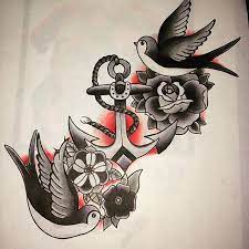 Beautiful Traditional Tattoo Design By Katie Baby Art Using Their Chameleon Pens Chameleonpen Traditional Tattoo Old School Tattoo Designs Old School Tattoo