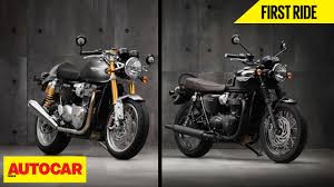 Triumph Bonneville T120 Black Thruxton R First Ride Autocar India Youtube