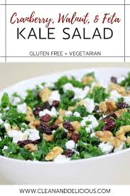 Kale Cranberry Walnut Feta Salad Recipe Walnut Feta Salad Kale Salad Healthy Salad Recipes