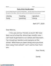 Also contains resources with an excellent sample friendly letter and information on the how to write a. Label The Parts Of The Friendly Letter Worksheet