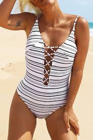 Black And White Striped One Piece Swimsuit Adorewe Cupshe Cupshe Strappy Black And White Striped One Piece Swimsuit Adorewe Com Striped One Piece Black And White One Piece One Piece