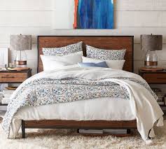 Merax 6 pieces bedroom furniture set, bedroom set with king size platform bed, two nightstands, dresser, chest and mirror, rich brown color. Juno Reclaimed Wood Bed Wooden Beds Pottery Barn