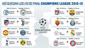 Este lunes 17 de diciembre, a partir de las 12:00 horas (hec) se llevará a cabo en la sede de la uefa en nyon (suiza) el sorteo de los octavos de final de la champions league 2018/19, así como de los dieciseisavos. Asi Quedan Los Octavos De Final De La Champions League