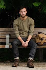 Black Jeans And Brown Boots Men Casual Look Khaki Long Shielves Tee Shirt Dark Stoned Jeans High Brown Boots Vintage Boots Outfit Men Mens Brown Boots Outfit Shirt Outfit Men