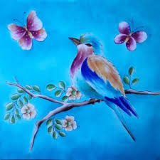 She use silk, vintage fabric, seed beads, sequins, different glass beads and other nice high quality materials. Birds Fabric Painting Magic Moments