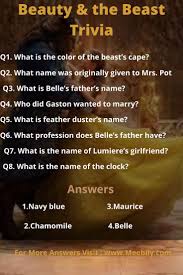 One of the best ways to challenge our mind is through trick questions. Beauty The Beast Trivia Question Answers In 2021 Trivia Questions Trivia Trivia Questions And Answers