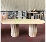 Mesa de centro oval em travertino - Fabricante exclusivo de ...