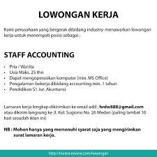 Semoga contoh lowongan pekerjaan dalam bahasa inggris di atas dapat membantu anda yang sedang ingin membuat lowongan kerja bahasa. Iklan Lowongan Kerja Accounting