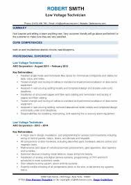 Oct 25, 2019 · a 2 wire thermostat can not be used for hvac systems with cooling option, or heating systems with multi stages or a heat pump. Low Voltage Technician Resume Samples Qwikresume