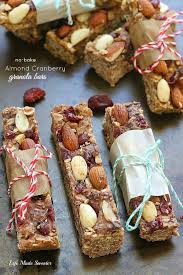 Baking without sugar or grain is my specialty, and while this might sound impossible. Healthy Almond Cranberry Granola Bars Food Processor Recipes Easy Granola Bars Homemade Granola Bars Healthy