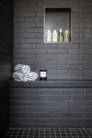 Charming beach themed bathroom design with brick wall tiles. White Brick Shower Tiles Design Ideas