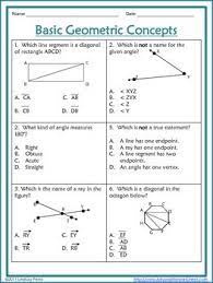 Ncert class 6 maths chapter 6 discusses this topic along with how to perform addition, subtraction of integers on the number line. Basic Geometric Concepts Worksheet Fun Math Worksheets Shape Worksheets For Preschool Math Practice Worksheets