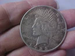 1923 S Peace Dollar Vf20 Cud Error Silver Toned Dark Vintage