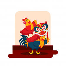 Elegant and lively as the chinese zodiac sign of the rooster. Free Vector Romantic Cute Chinese New Year Rooster Couple Cartoon Character Illustration