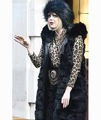 Emma stone can be seen as the title character cruella de vil from disney's 101 dalmatians. Cruella 2021 Cruella Deville Fur Coat Emma Stone Sleeveless Coat