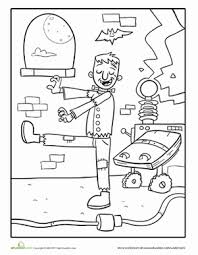 These halloween colouring sheets will keep the kids happy for hours and they are free to print. Dancing Frankenstein Worksheet Education Com