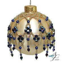 Easy Beaded Ornament Dripping With Swarovski Bicones Or Czech Fire Polished Cathedral Windows Pdf Beading Pattern In 2021 Beaded Ornament Covers Christmas Ornament Pattern Beaded Ornaments Diy