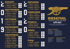 Free Printables Arsenal S Premier League Fixtures