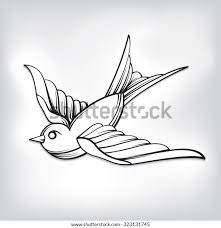 Vector Drawing Sparrow Tattoo Line Art Stock Vector (Royalty Free)  323131745 | Shutterstock