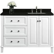 Hannah 48 White Granite Top Off Center Right Sink Vanity 1m912 Lamps Plus Bathroom Vanity Bathroom Sink Vanity Vanity Sink