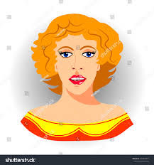 Portrait Woman Red Hair Full Face Stock Vector (Royalty Free) 1637243812