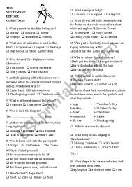 Christmas trivia game | christmas trivia printable games | christmas day . The Nightmare Before Christmas Quiz Esl Worksheet By Goblin