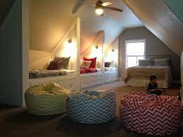 This Bonus Room Screams Sleepovers Kids Room Ideas Attic Bedroom Designs Bonus Rooms Bonus Room