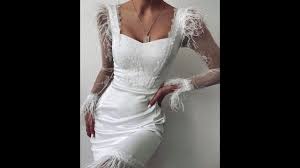 سلسلة تشريح فساتين 2020 فستان الريش الأبيض Wedding Dresses Lace Wedding Dresses White Dress