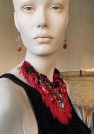 Dramatic Vampiress Necklace and Blood Drop Earrings, Vampire Bat Necklace,  Sexy Undead Gothic Necklace, Unique Macabre Necklace, Ooak