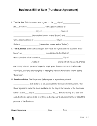 The legal contracting parties to the share sale agreement will be the actual shareholder of the company (ie, as the seller) who is disposing of his shares in the company, and the buyer who will become the new shareholder of the target company. Free Business Bill Of Sale Form Purchase Agreement Word Pdf Eforms