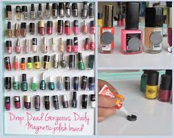 31 Incredibly Creative Ways To Display All Your Stuff Diy Nail Polish Magnetic Board Nail Polish Storage