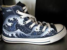It pennywise custom converse chuck taylor all star, custom sneakers, graphic style, movie design it pennywise, durable dtg print. Tsunami Chucks Diy Shoes Sharpie Shoes Cute Shoes