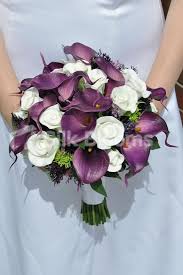 Bomarolan calla lily real touch bridal wedding bouquet lataexs for bride artificial flowers birthday party home décor pack of 24 (white purple heart). Pin On Wedding