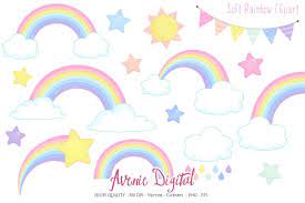 Pastel Rainbow Clipart Vector Rainbow Clipart Clip Art Pastel Rainbow