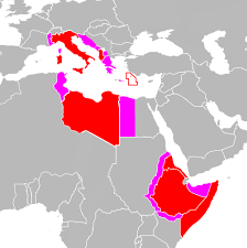 Impero Italiano Red The Maximum Extent Of The Italian Empire Shown In Pink Italian Empire Political Art Empire