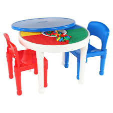 Round Plastic Construction Table With 2 Chairs Cover White Tot Tutors Adult Unisex Kids Table Chairs Table Chair Sets Kids Furniture