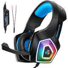 Gaming Headset With Mic For Xbox One Ps4 Pc Nintendo Switch Tablet Smartphone Headphones Stereo Over Ear Bass 3 5mm Microphone Noise Canceling 7 Led Light Soft Auriculares Para Gaming Auriculares Xbox One