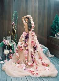 Unique Floral Design Inspiration For Spring Weddings Wedding Dresses With Flowers Satin Wedding Gown Colored Wedding Dress