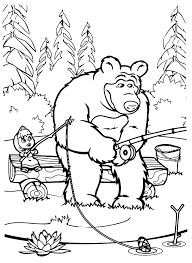 — you can quickly choose suitable pictures for your kids absolutely free of charge. Masha And The Bear Masha And The Bear Are Fishing With The Rods