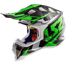 Black And White Dirt Bike Helmet Ls2 Subverter Mx470 Helmet Nimble Black White Green Helmet Cool Dirt Bikes Dirt Bike Helmets
