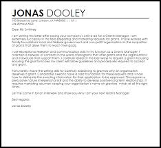 Grants Manager Cover Letter Sample Cover Letter Templates Examples