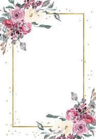 Flowers And Golden Frame Quinceanera Invitation Template Free Greetings Islan In 2020 Floral Invitations Template Flower Background Wallpaper Flower Backgrounds