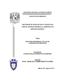 Necesidad de regular en el Código civil para el Distrito Federal el  contrato de hipoteca inversa