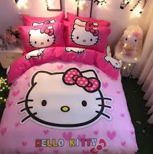 Sophisticated hello kitty bedroom is the bedroom for girls that can be customized with images of hello kitty to evoke the magical ambience of french castles. China Wholesale In Stock Cute Hello Kitty Print 100 Cotton Kids Bed Sheet Bedding Sets China Bed Sheet Bedding Sets And Kids Bedding Set Price
