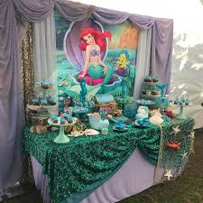 Another Little Mermaid Dessert Table Lasirenitaariel Ariel Arielmermaid Mermaidpa Mermaid Party Decorations Mermaid Theme Birthday Party Mermaid Theme Party