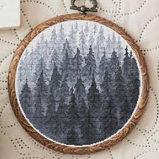 Cross stitching is enjoying a resurgence in popularity as crafters look for different ways to express their creativity. Framing Home Hobby Mountains Geometric Cross Stitch Pattern Modern Cross Stitch Forest Geometric Scandinavian Woodland Cross Stitch Mid Century Crossstitch