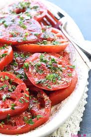 The Best Marinated Tomatoes Ripe Juicy Tomatoes Soak Up Olive Oil Red Wine Vinegar Onion Garlic Fre Tomato Dishes Marinated Tomatoes Appetizer Recipes