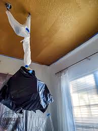 Gold spray paint for metals. Gold Painted Ceiling For A Vintage Dining Room Salvaged Living