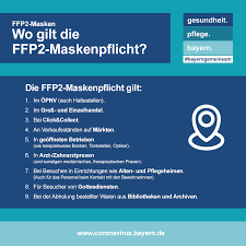 Für die schulen gibt es teils weitere erleichterungen, teils müssen wieder masken getragen werden. Bayerisches Staatsministerium Fur Gesundheit Und Pflege Hier Gilt Die Ffp2 Maskenpflicht In Bayern Weitere Informationen Finden Sie Unter Www Coronavirus Bayern De Facebook